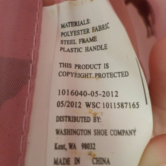 Western Chief Kids Pink/Brown Umbrella With Brown Horses NWT - Picture 6 of 7